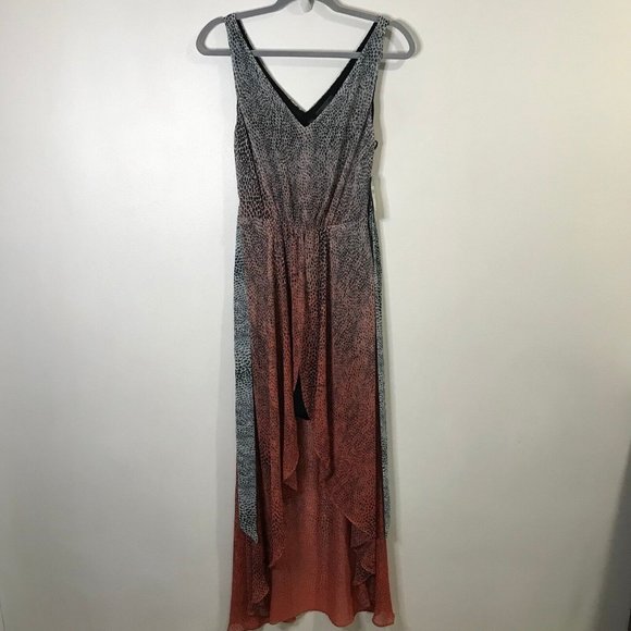 NWT Guess Cactus Flower Ombre Maxi Dress Size XS Extra Small Snakeskin High Low - Picture 3 of 12